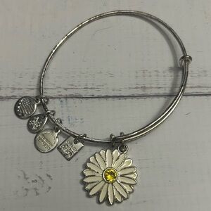 Alex and Ani Silver Daisy Charm Bracelet